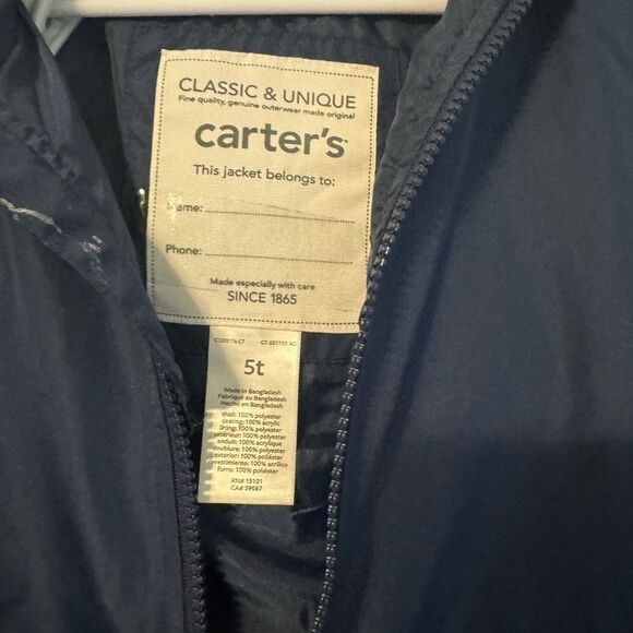 Like New Kids 5T Carters Windbreaker w/cozy striped hood.All Season,all weather. - Picture 10 of 10